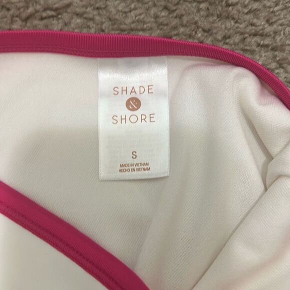Shade & Shore Size S One Shoulder High Waist Bikini Set White Swimsuit NWT - Picture 6 of 9